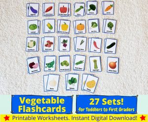 Printable Vegetable Flashcards For Kids – Fun Matching Game For 3-5 Year Olds