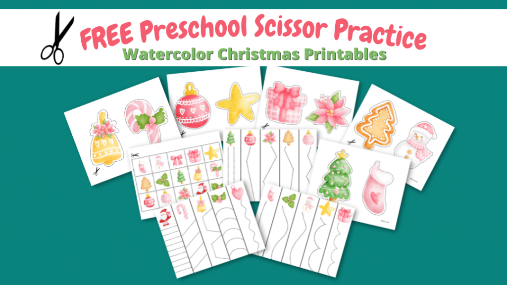 Christmas Preschool Scissor Practice
