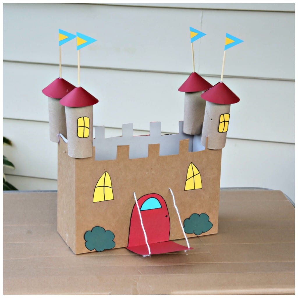Castle Crafts For Kids - Recycled Cardboard Castle