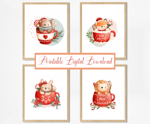 Christmas Wall Art Printables, Instant Pdf Download