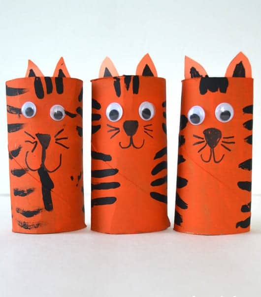 Animal Projects For Preschoolers - Tissue Roller Tiger