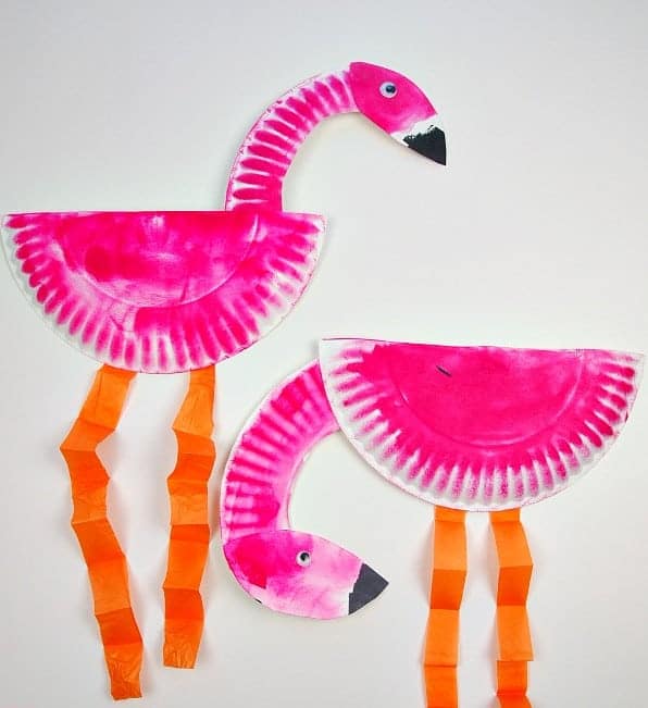 Animal Projects For Preschoolers - Paper Plate Flamingo