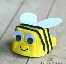 Animal Projects For Preschoolers - Egg Carton Baby Bee Craft