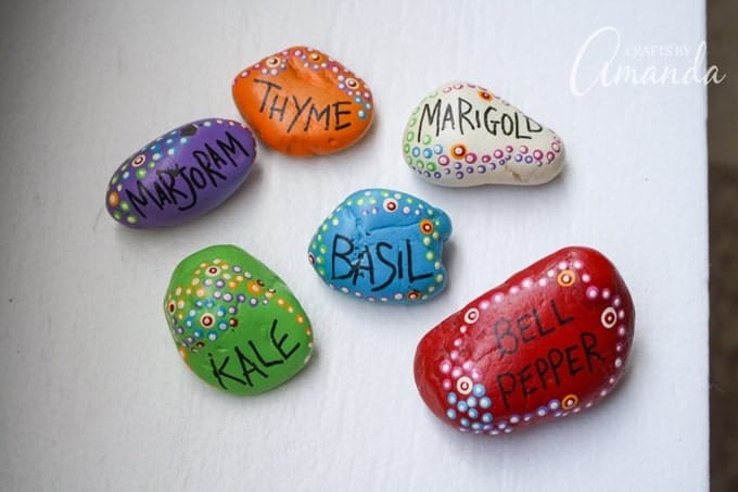 Easy Things To Make For Mother's Day - Painted Rock Garden Markers