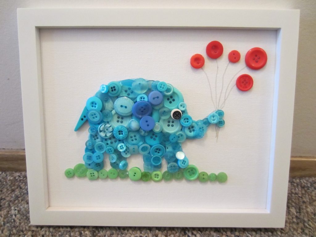 Elephant Crafts For Kids - Button Elephant Kids Craft