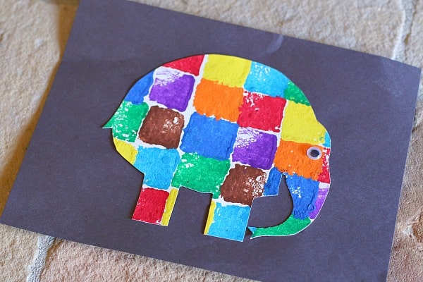 Elephant Crafts For Kids - Elephant Painting With Sponge