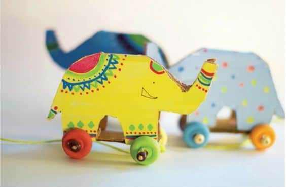 Elephant Crafts For Kids - Elephant Pull Toy Craft