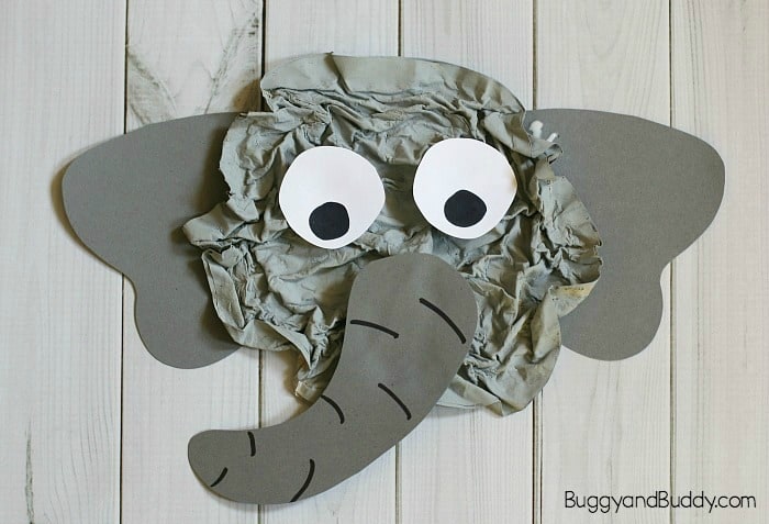 Elephant Crafts For Kids - Newspaper Elephant Craft