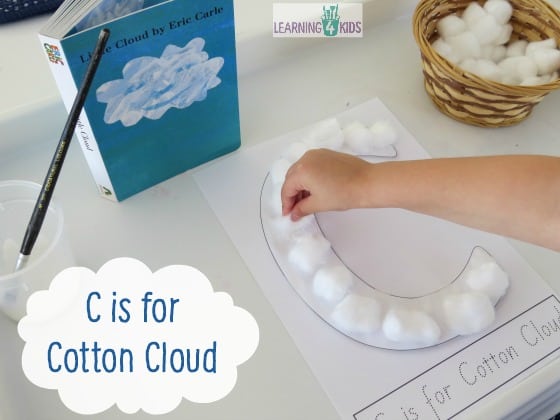 Letter C Crafts For Toddlers - C Is For Cotton Cloud