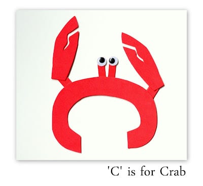 Letter C Crafts For Toddlers - Clumsy Crab