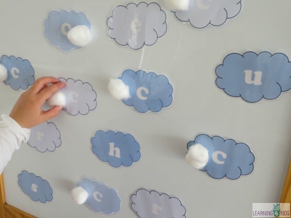 Letter C Crafts For Toddlers - Cloud Spotting On The Easel