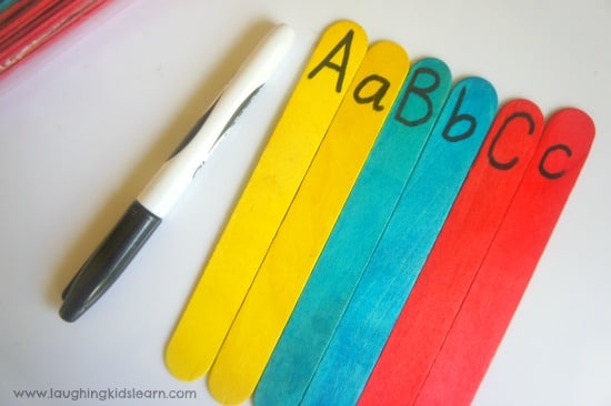 Popsicle Stick Letter Activities - Letter Matching Activity