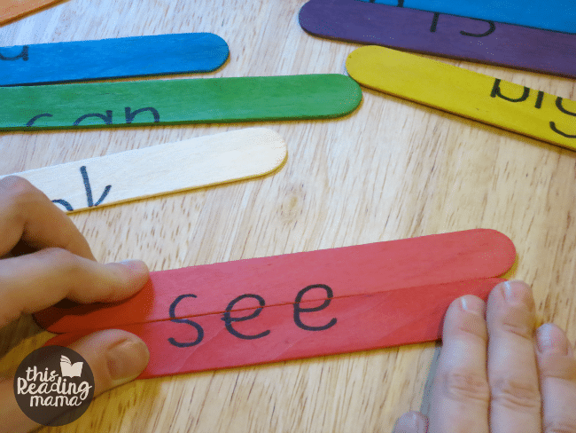 Popsicle Stick Letter Activities - Sight Word Puzzles