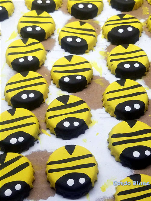 Bumble Bee Crafts For Toddlers - Bottle Cap Bees