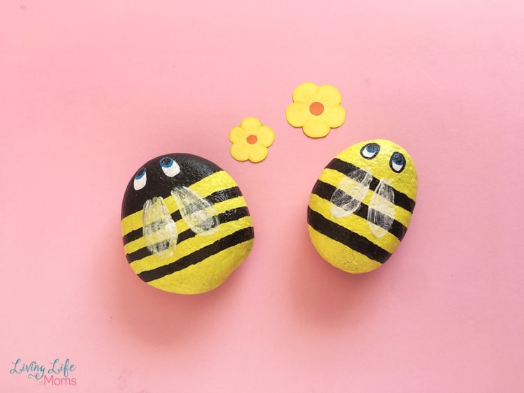 Bumble Bee Crafts For Toddlers - Painted Bumblebee Rocks