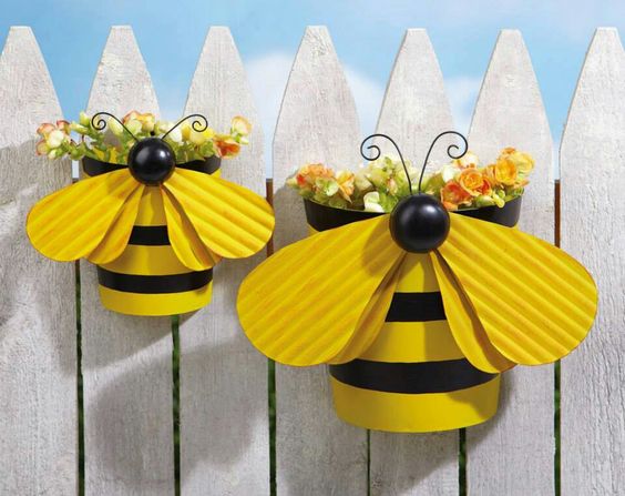 Bumble Bee Crafts for Toddlers - Planter Bees