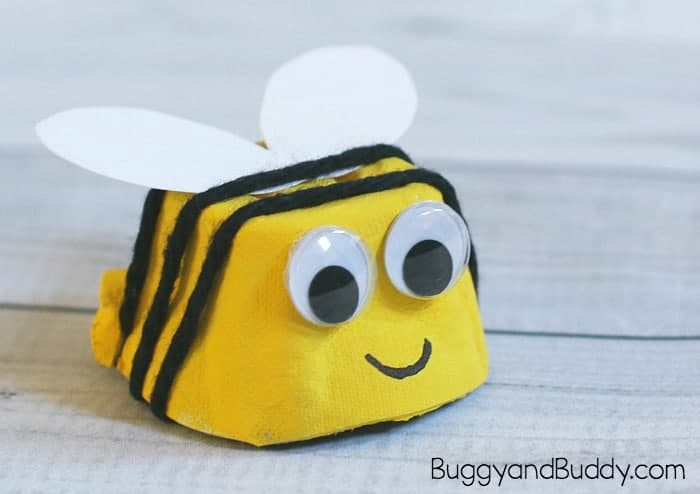 Bumble Bee Crafts for Toddlers - Recycled Egg Carton Baby Bee