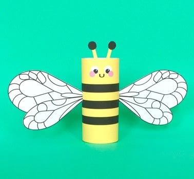 Bumble Bee Crafts for Toddlers - Toilet Paper Roll Bee