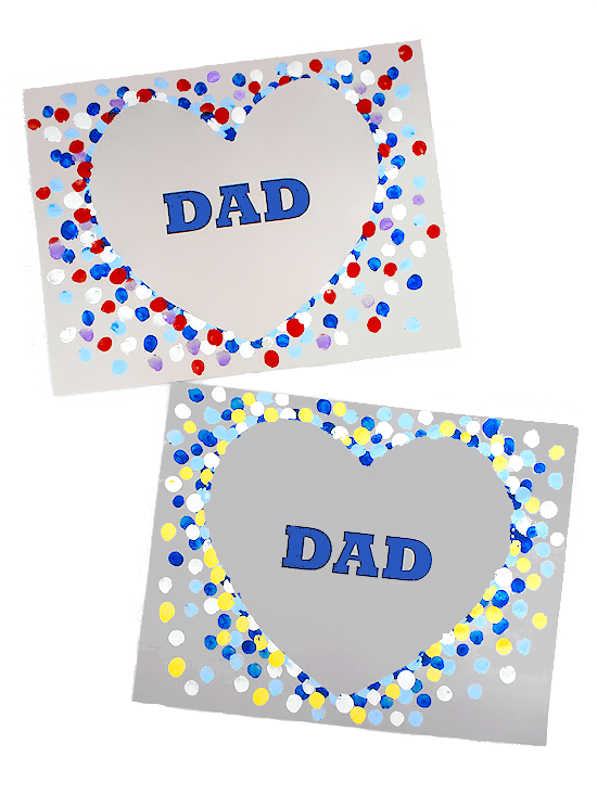 Father's Day Projects For Toddlers - Heart Dad Fingerprint Craft