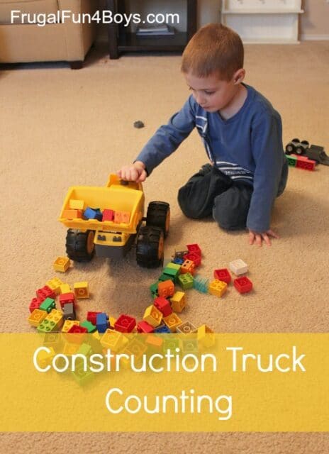 Block Activities For Toddlers - Construction Truck Counting