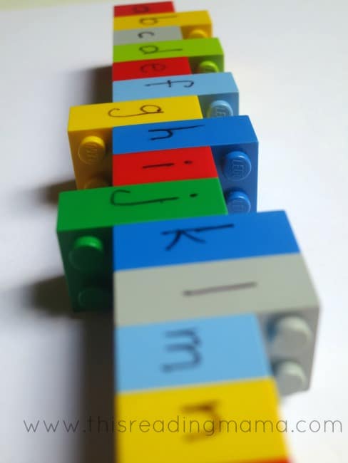 Block Activities For Toddlers - Spelling With Lego Letters