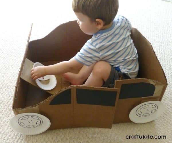 Car Crafts For Toddlers - Cardboard Box Car