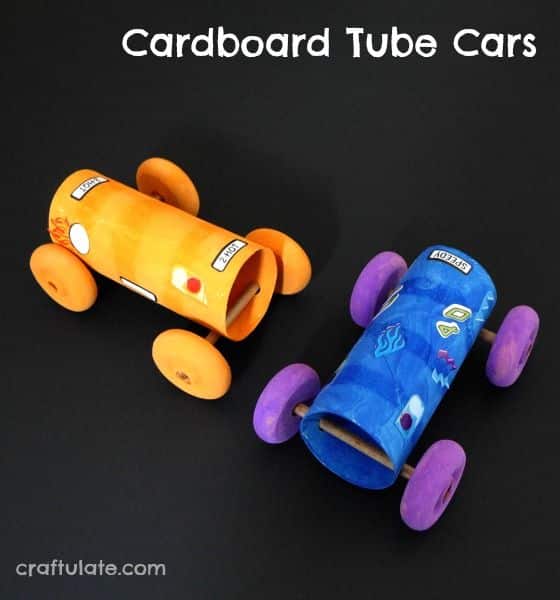 Car Crafts For Toddlers - Cardboard Tube Cars