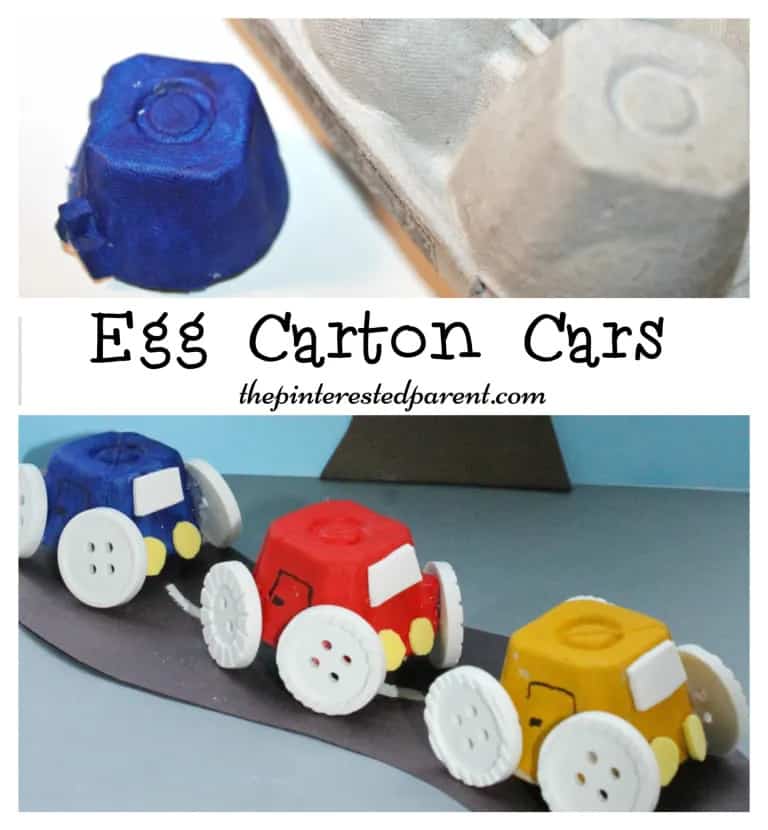 Car Crafts For Toddlers - Egg Carton Cars