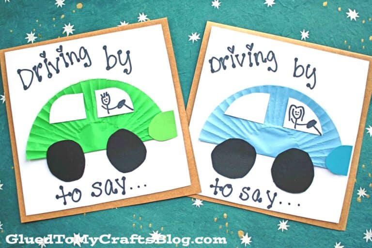 Car Crafts For Toddlers - Handmade Cupcake Liner Car Cards