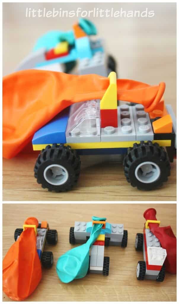 Car Crafts For Toddlers - Lego Balloon Cars