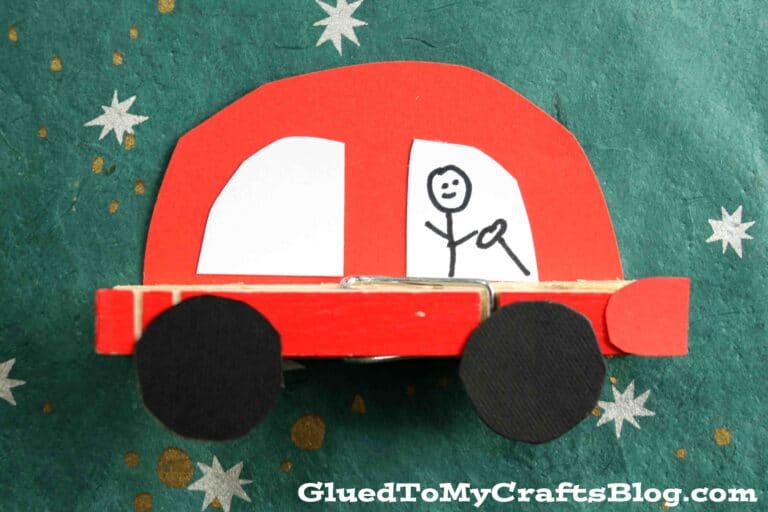 Car Crafts For Toddlers - Paper &Amp; Clothespin Cars