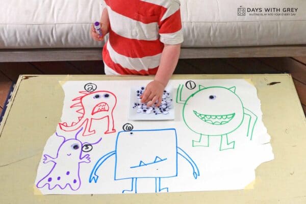 Gluing Activities For Toddlers - Googly Eyes Counting Game