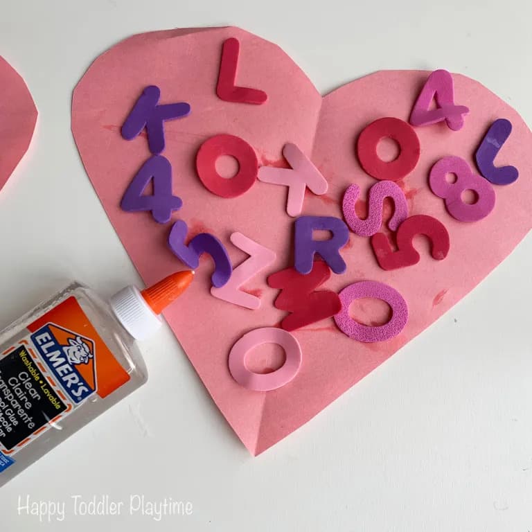 Gluing Activities For Toddlers - Heart Gluing Activity