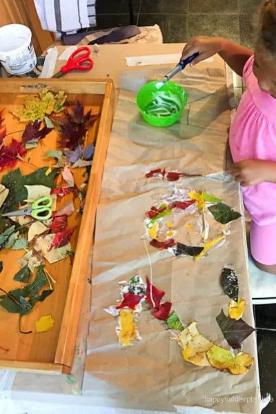 Gluing Activities For Toddlers - Leaf Name Activity