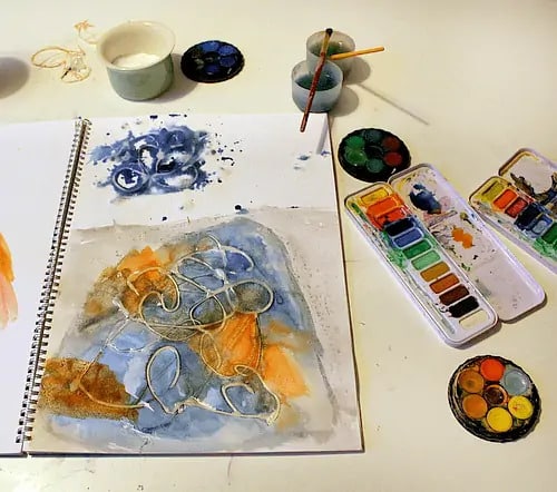 Gluing Activities For Toddlers - Paint Glue Salt Experiments