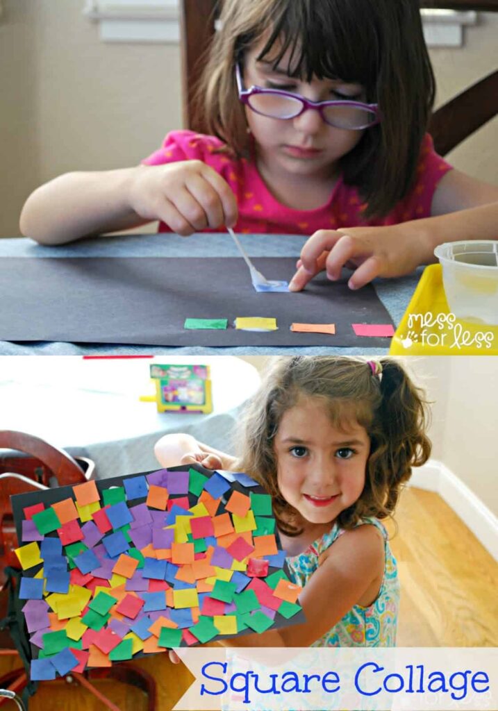 Gluing Activities For Toddlers - Square Collage