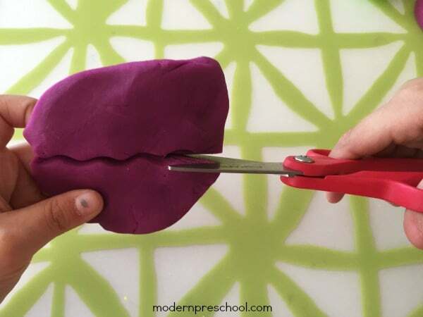 Cutting Activities For Toddlers - Cutting Playdough