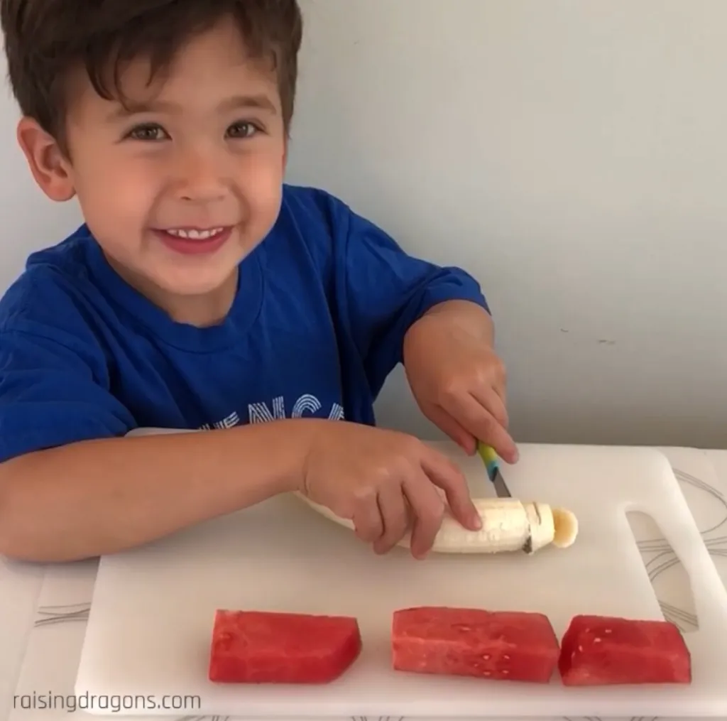 Cutting Activities For Toddlers - Fruit And Food Cutting