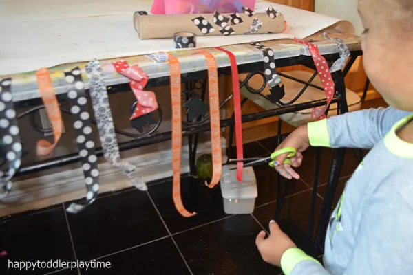 Cutting Activities For Toddlers - Washi Tape Cutting