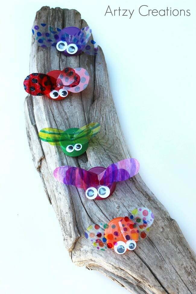 Bug Activities For Toddlers - Bottle Cap Bugs