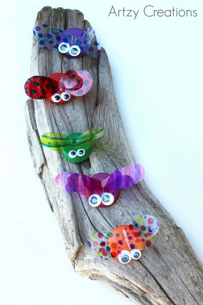 Bug Activities For Toddlers - Bottle Cap Bugs