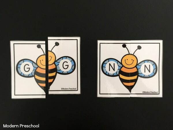 Bug Activities For Toddlers - Bumble Bee Alphabet Match