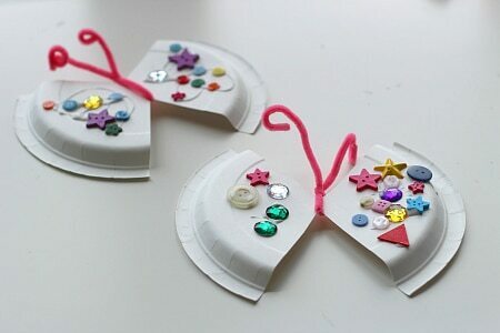 Bug Activities For Toddlers - Easy Butterfly Paper Plate Craft