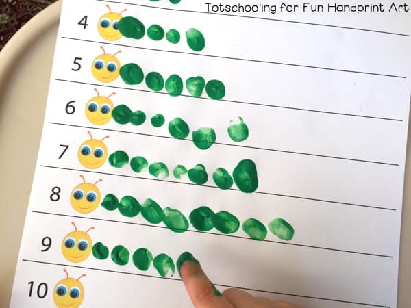 Bug Activities For Toddlers - Fingerpainting Bugs And Counting Numbers