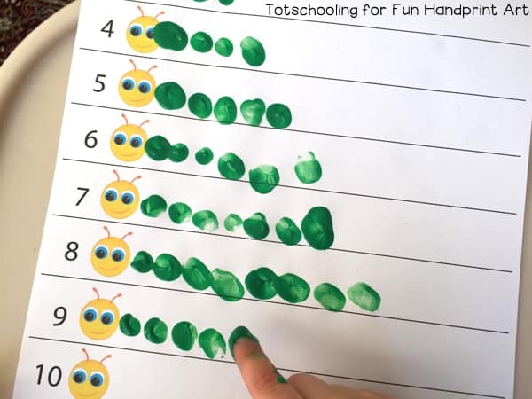 Bug Activities For Toddlers - Fingerpainting Bugs And Counting Numbers