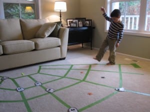 Bug Activities For Toddlers - Spider Web Gross Motor Activity