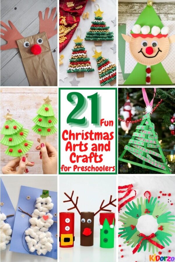 21 Fun Christmas Arts and Crafts for Preschoolers | KiDorzo