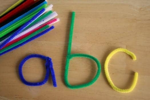 Alphabet Crafts For 3 Year Olds - Bend Letters With Fuzzy Wires