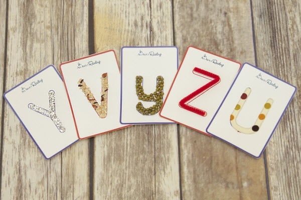 Alphabet Crafts For 3 Year Olds - Tactile Letter Cards