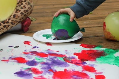 Balloon Activities For Toddlers - Balloon Painting